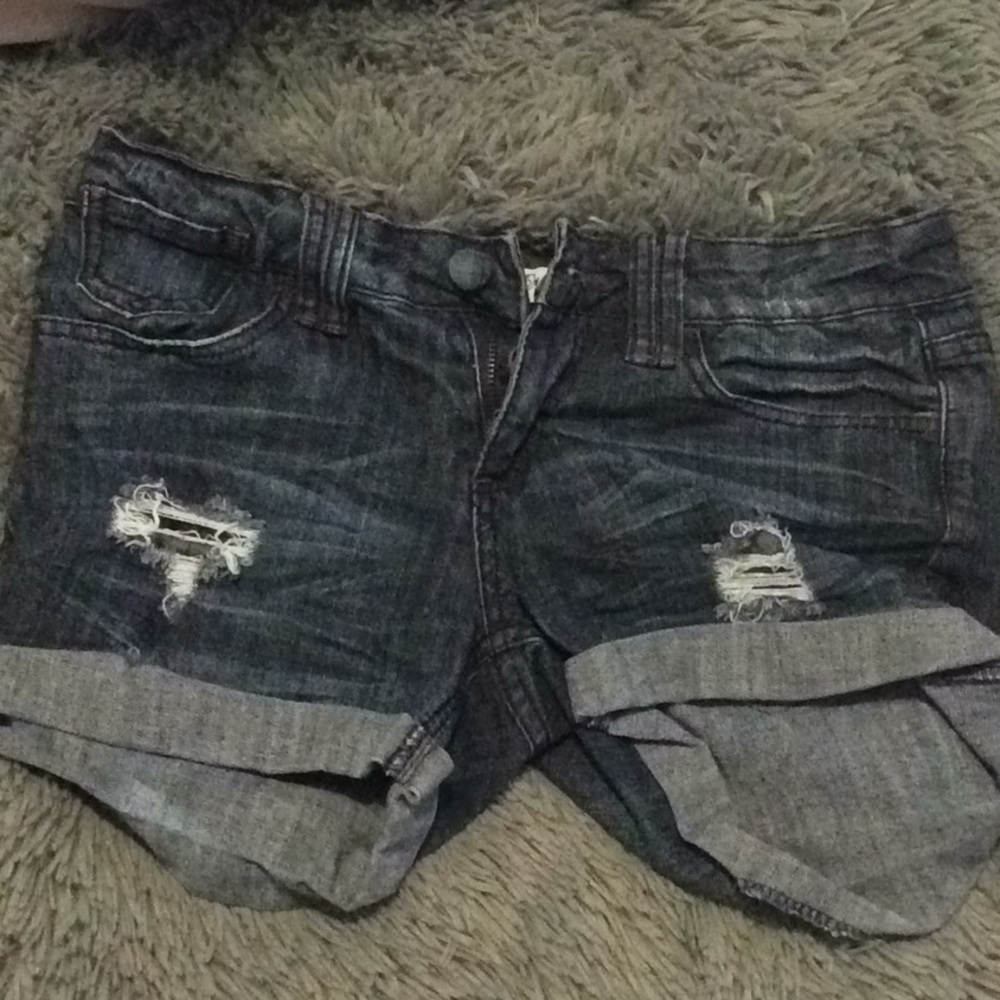 Jean shorts.